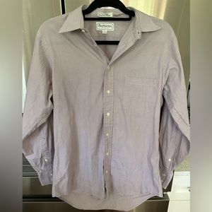 Burberrys of London dress shirt purple white stripes men’s 15-33